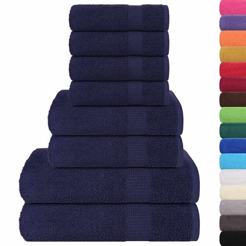 vidaXL 8 Piece Towel Set Blue 360 gsm 100% Cotton vidaXL