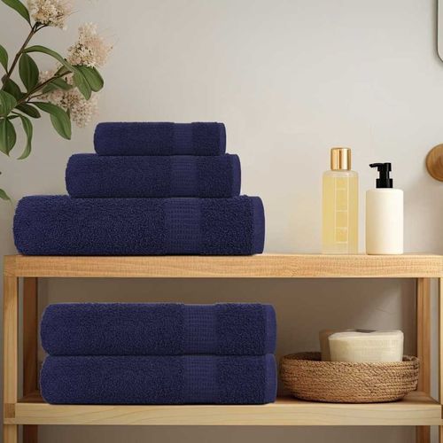 vidaXL 8 Piece Towel Set Blue 360 gsm 100% Cotton vidaXL