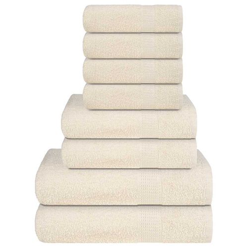 vidaXL 8 Piece Towel Set Blue 360 gsm 100% Cotton cream vidaXL