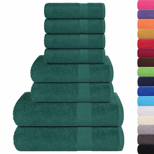 vidaXL 8 Piece Towel Set Blue 360 gsm 100% Cotton vidaXL