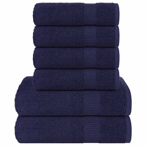 vidaXL 6 Piece Towel Set Anthracite 360 gsm 100% Cotton navy blue vidaXL