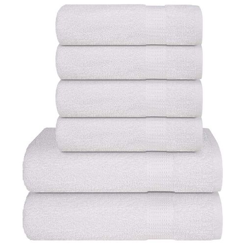 vidaXL Soft Grey Towel Set - 6-Piece Cotton Towels white vidaXL