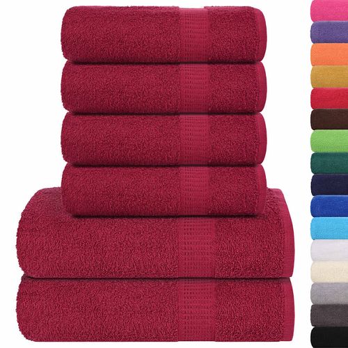 vidaXL 6 Piece Towel Set Anthracite 360 gsm 100% Cotton vidaXL