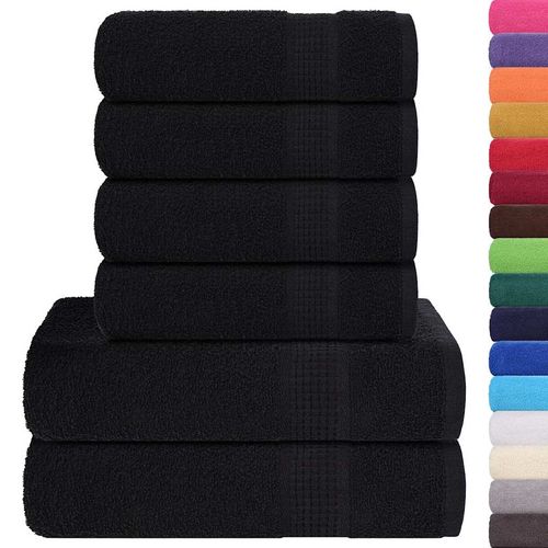 vidaXL 6 Piece Towel Set Anthracite 360 gsm 100% Cotton vidaXL