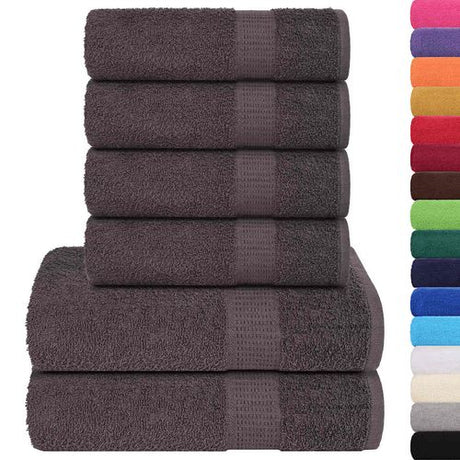 vidaXL Soft Grey Towel Set - 6-Piece Cotton Towels vidaXL