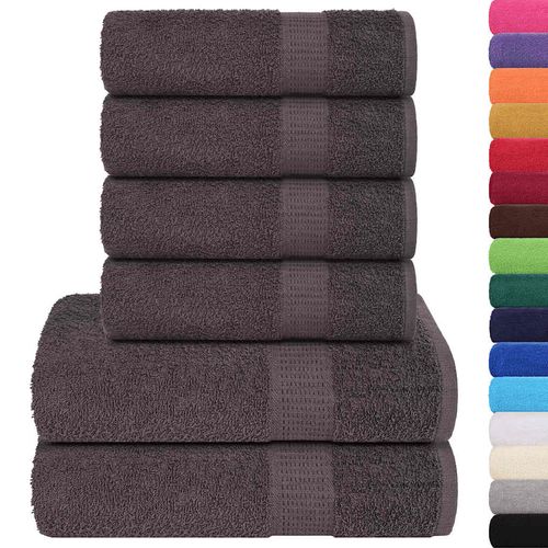 vidaXL 6 Piece Towel Set Anthracite 360 gsm 100% Cotton vidaXL