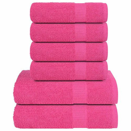 vidaXL Soft Grey Towel Set - 6-Piece Cotton Towels pink vidaXL