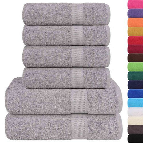 vidaXL Soft Grey Towel Set - 6-Piece Cotton Towels vidaXL