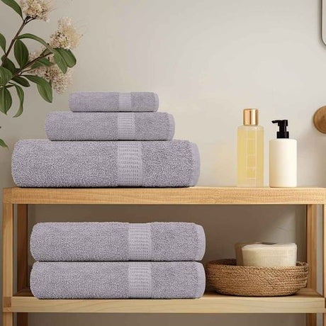 vidaXL Soft Grey Towel Set - 6-Piece Cotton Towels vidaXL