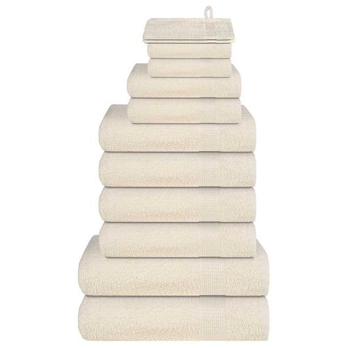 vidaXL 12 Piece Towel Set White 360 gsm 100% Cotton cream vidaXL