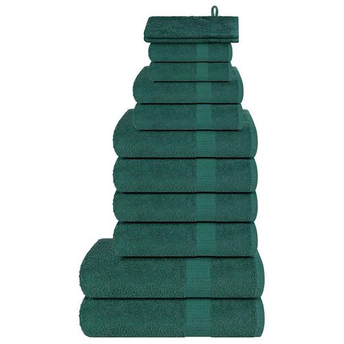 vidaXL 12 Piece Towel Set White 360 gsm 100% Cotton green vidaXL