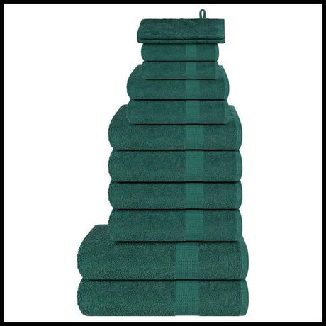vidaXL Green Towel Set Soft Cotton Bathroom Towels vidaXL