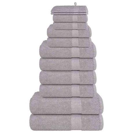 vidaXL Green Towel Set Soft Cotton Bathroom Towels grey vidaXL