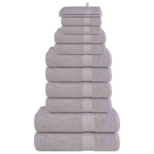 vidaXL 12 Piece Towel Set White 360 gsm 100% Cotton grey vidaXL