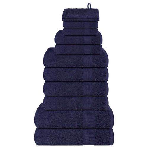 vidaXL 12 Piece Towel Set White 360 gsm 100% Cotton navy blue vidaXL