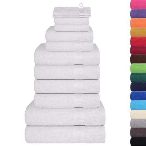 vidaXL 12 Piece Towel Set White 360 gsm 100% Cotton vidaXL