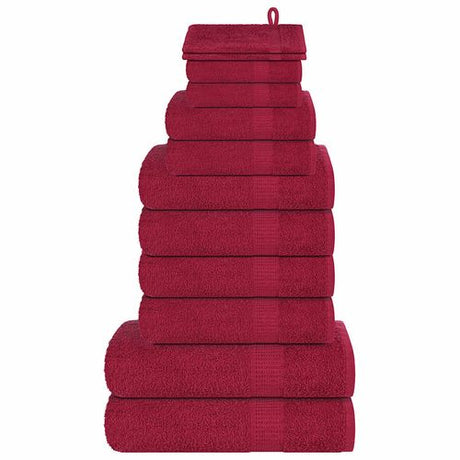 vidaXL Green Towel Set Soft Cotton Bathroom Towels bordeaux vidaXL
