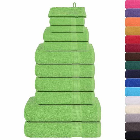 vidaXL Green Towel Set Soft Cotton Bathroom Towels vidaXL