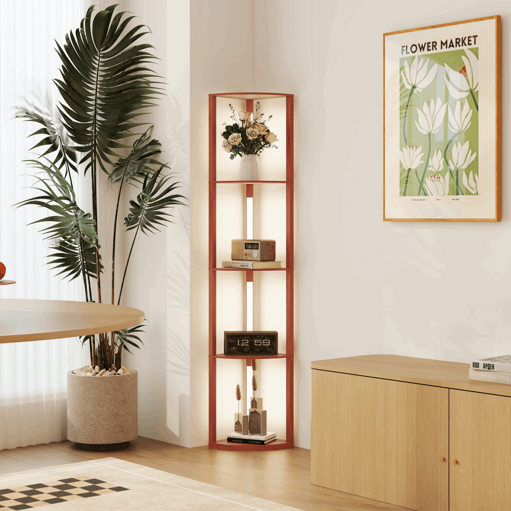 HOMCOM Corner Floor Lamp with Dimmable Warm White LED Light HOMCOM