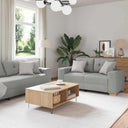 vidaXL Sofa Set with Cushion with Pillow 3 pcs Grey Fabric Cloud grey vidaXL