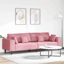 vidaXL Velvet Sofa with Cushion Blue 208 cm Velvet Pink without ottoman vidaXL