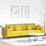 vidaXL Velvet Sofa with Cushion Blue 208 cm Velvet Yellow without ottoman vidaXL