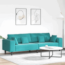 vidaXL Velvet Sofa with Cushion Blue 208 cm Velvet Turquoise without ottoman vidaXL