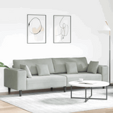 vidaXL Velvet Sofa with Cushion Blue 208 cm Velvet Light grey without ottoman vidaXL