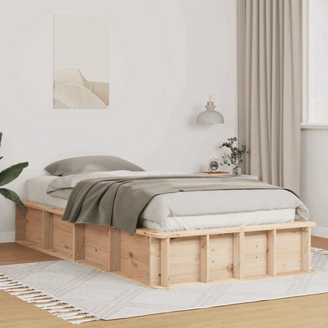 vidaXL Bed Frame with Storage Brown 200 x 200 cm Pine wood Natural 90 x 200 cm vidaXL