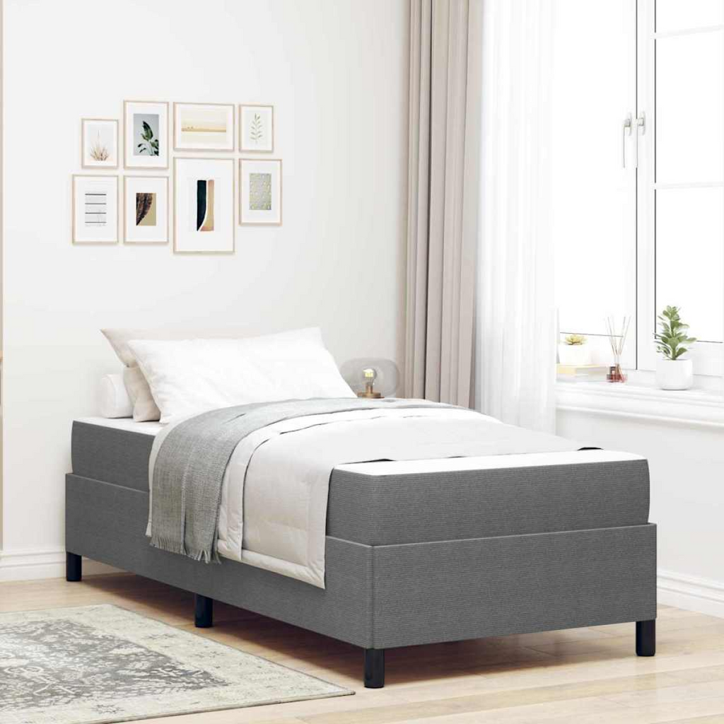 vidaXL Bed Frame Light grey 80 x 200 cm Corduroy fabric Light grey 80 x 200 cm vidaXL