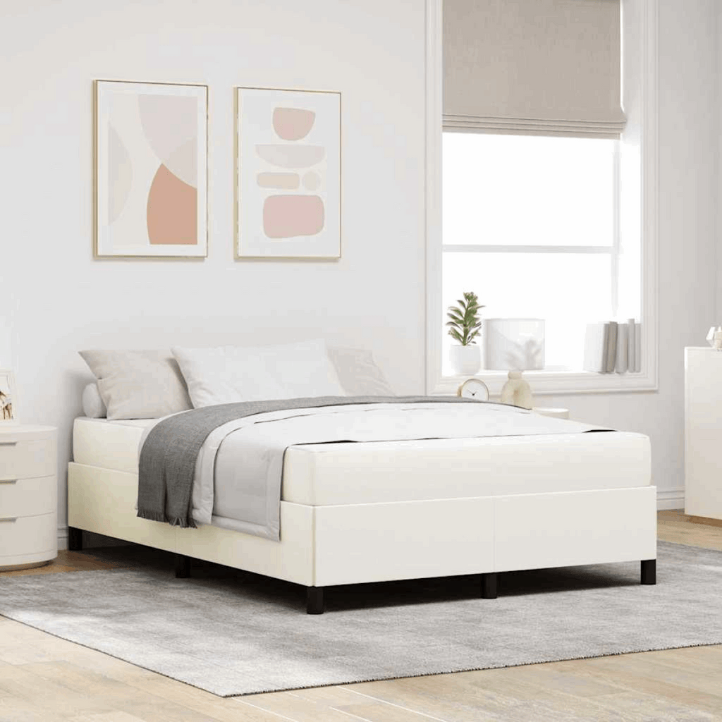 vidaXL Bed Frame Light grey 80 x 200 cm Corduroy fabric Cream 140 x 200 cm vidaXL