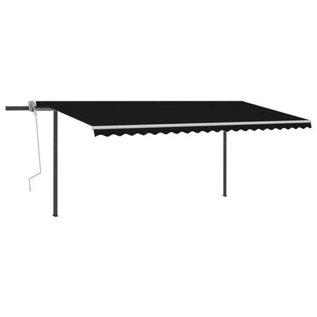 vidaXL Manual Retractable Awning with LED 3x2.5 m Blue and White vidaXL