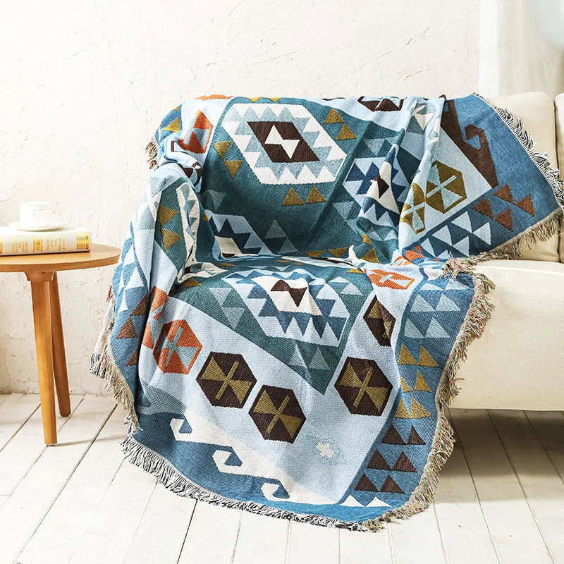 Nordic Style Knitted Throw Blanket - Quality Cotton Blend for Home Decor F 130X160cm N/A