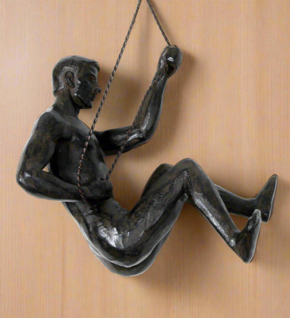 Abseiling Man Looking Down Ornament Black Geko Products