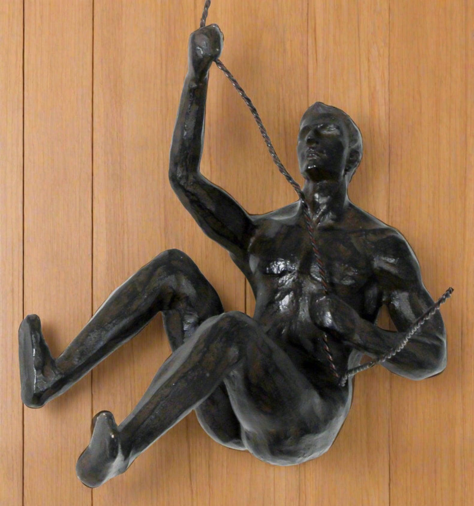 Abseiling Man Looking Up Ornament Black Geko Products