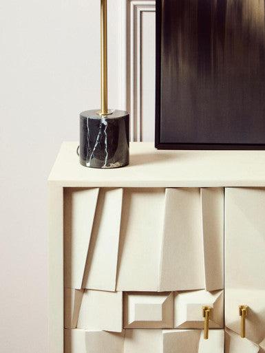 Sita Four Door Mango Wood Abstract Design Sideboard Orsina