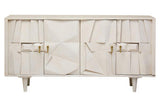 Sita Four Door Mango Wood Abstract Design Sideboard Orsina
