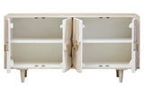 Sita Four Door Mango Wood Abstract Design Sideboard Orsina