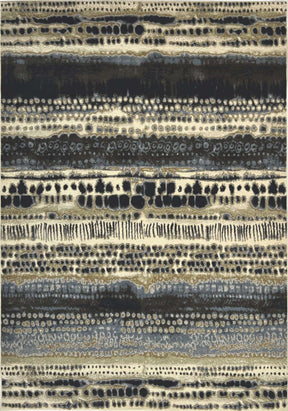 Abstract Rug featuring intricate patterns in dark and neutral tones for stylish indoor decor