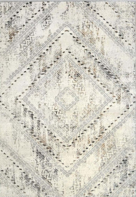 Abstract Rug with a geometric pattern in neutral tones, adding style to any space