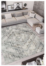 Stylish abstract rug in grey tones, perfect for modern living room decor