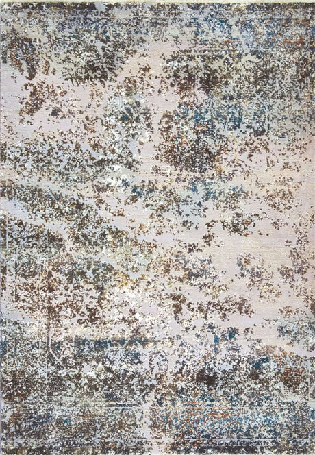 Elegant abstract rug featuring a blend of earthy tones and intricate patterns for stylish home decor