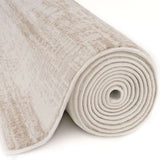 Rolled Abstract Rug in Soft Beige Tones, Perfect for Modern Home Decor