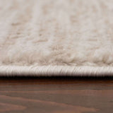 Soft white Abstract Rug with plush texture, perfect for enhancing living spaces