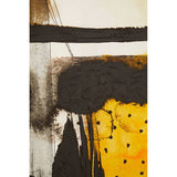 Abstract Yellow and Black Wall Art by Orsina, featuring bold brush strokes and textured design