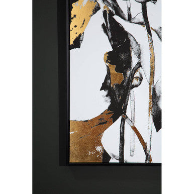 Astratto Floral and Metallic Wall Art Orsina