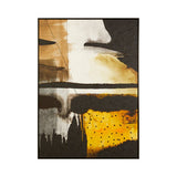 Abstract Orsina Wall Art in Brown and Yellow Featuring Textured Details for Modern Interiors