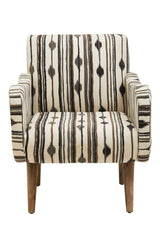Orsina Accent Chair with a stylish striped pattern and sturdy wooden legs for modern living spaces