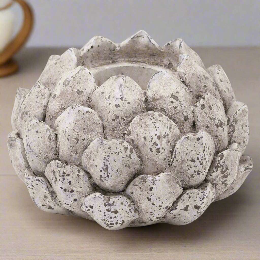 Stone Effect Acorn Tea Light Holder STONE CERAMIC Shades 4 Seasons
