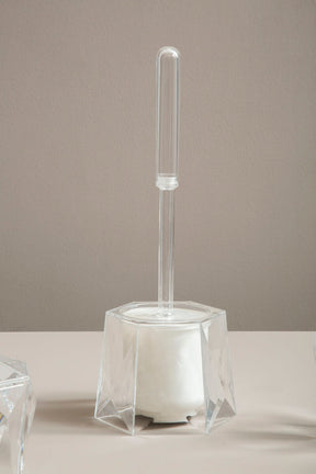 Orsina Toilet Brush Holder with a clear geometric design for stylish bathroom organisation